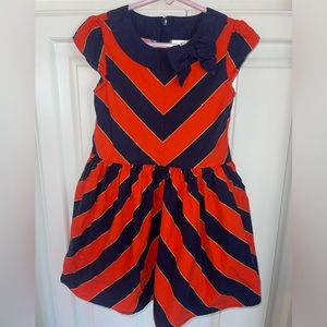 Gymboree Girls Dress Navy Blue Orange Gold Girls Sz‎ 4